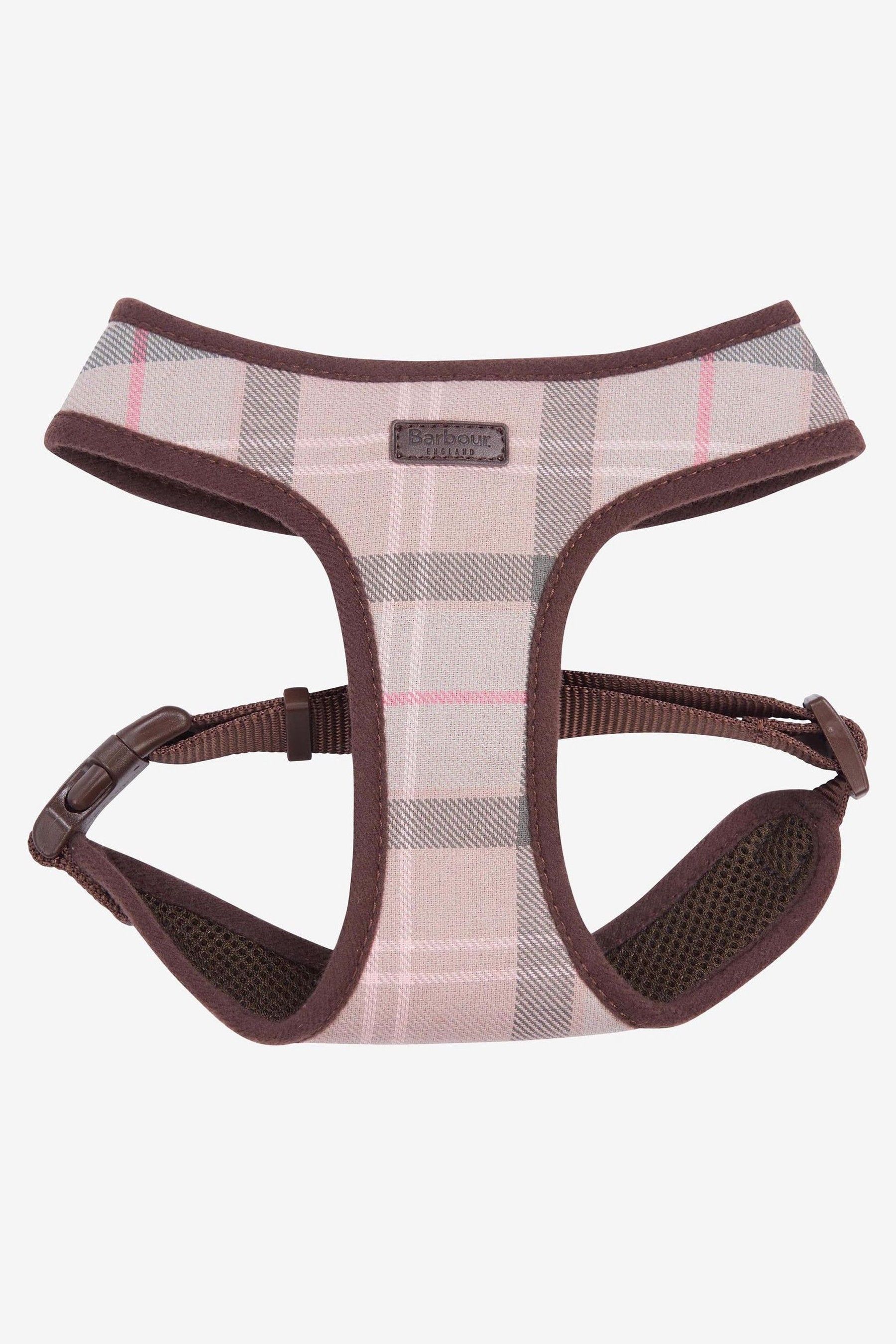 Pink tartan hot sale dog harness