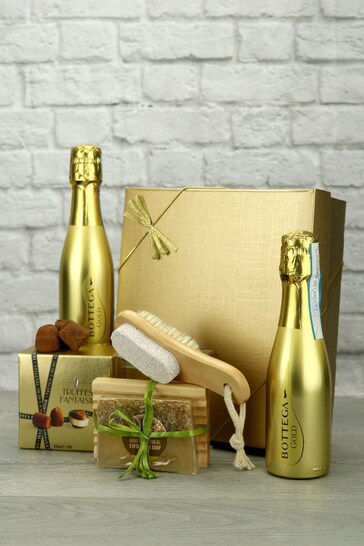 Le Bon Vin Gold Prosecco WIth Champagne Truffles Spa Treat Gift Set