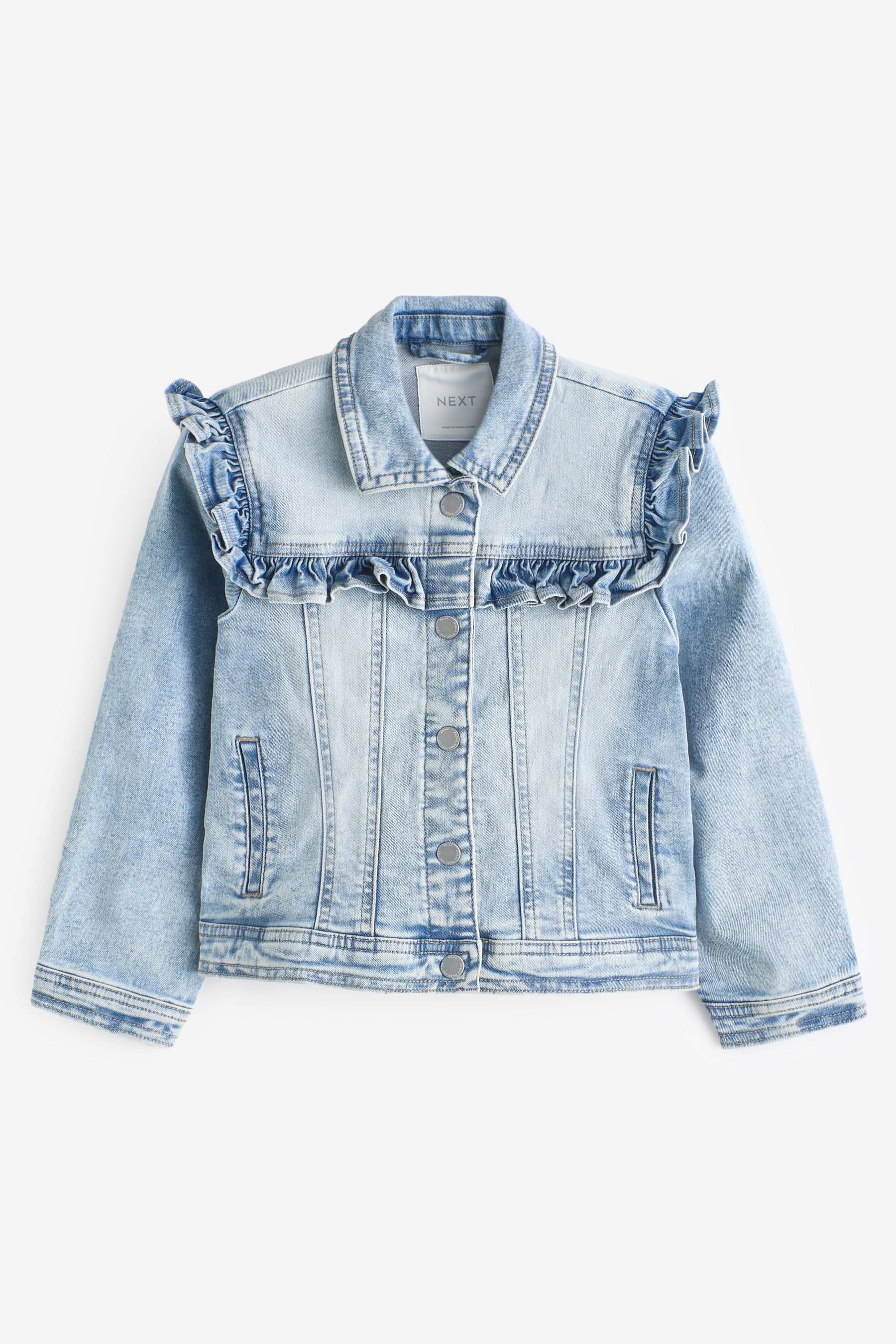 Frill denim jacket on sale