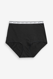 White/Black/Grey Full Brief Cotton Rich Logo Knickers 4 Pack - Image 5 of 7