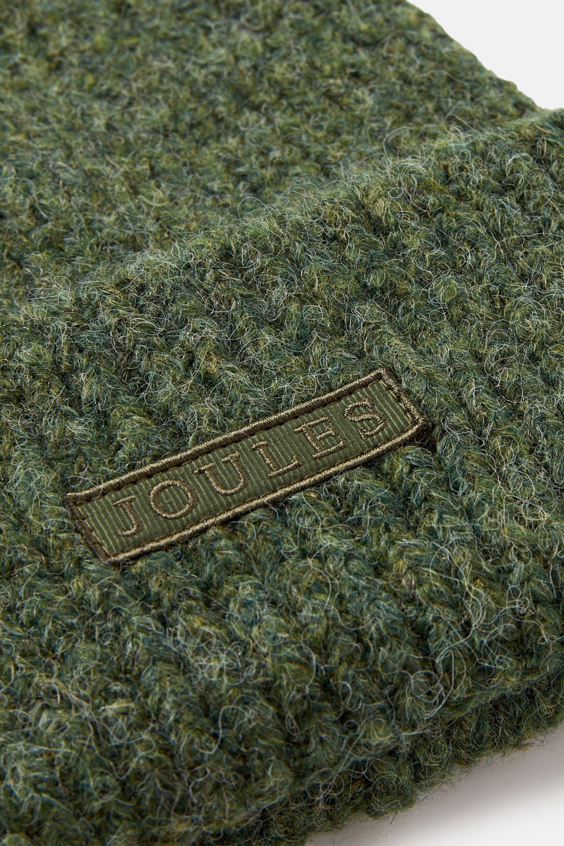 Joules Eloise Green Oversized Knitted Beanie Hat - Image 6 of 6