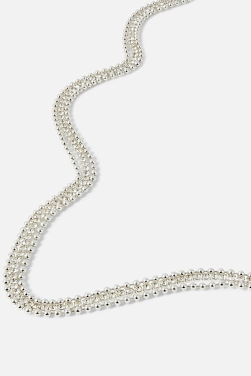 Accessorize White Crystal Layered Belly Chain