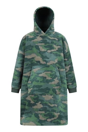 Mountain Warehouse Green Kids Snug Borg Lined Hooded Blanket