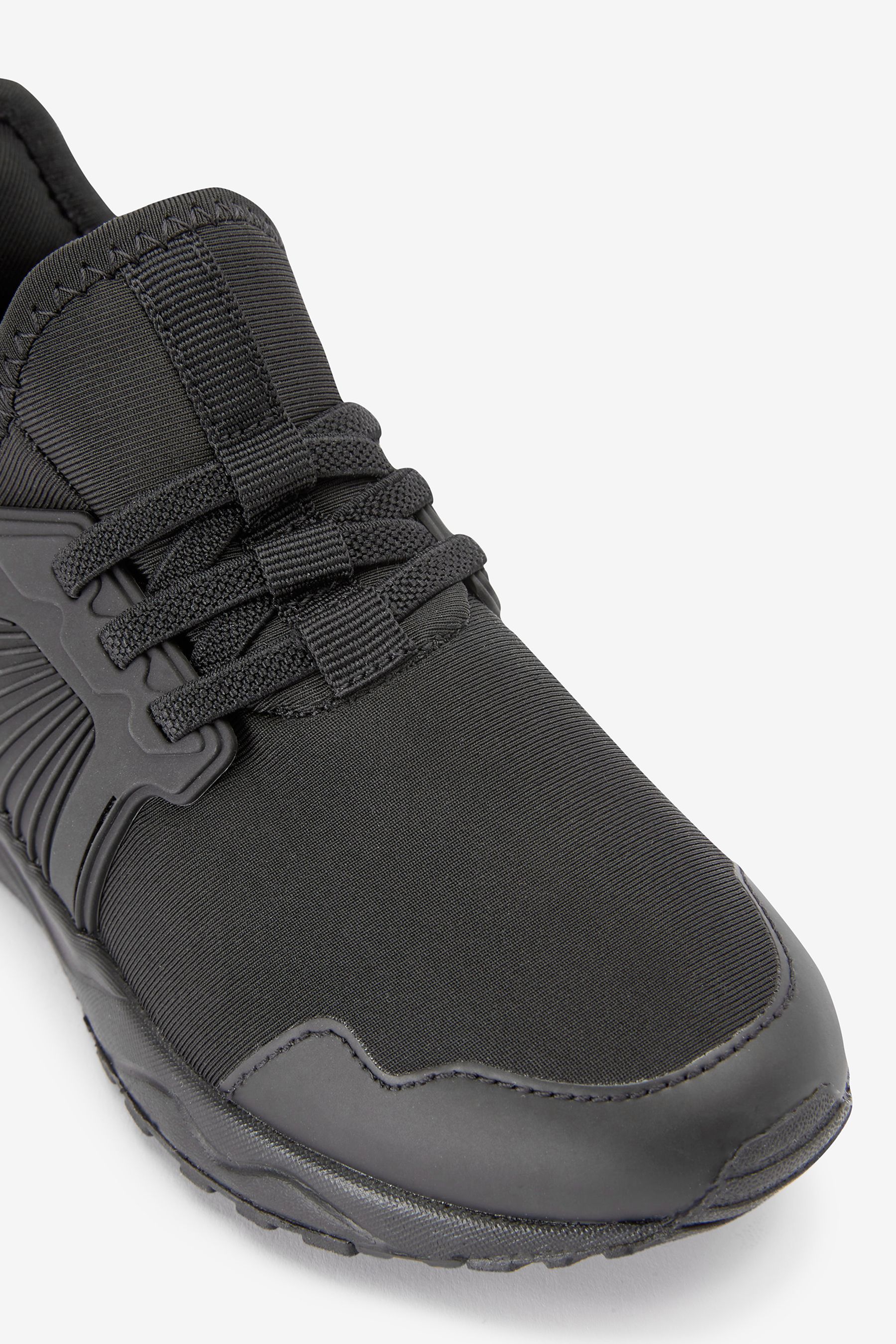 Black elasticated trainers sales