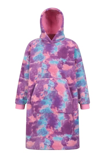 Mountain Warehouse Pink Kids Snug Borg Lined Hooded Blanket