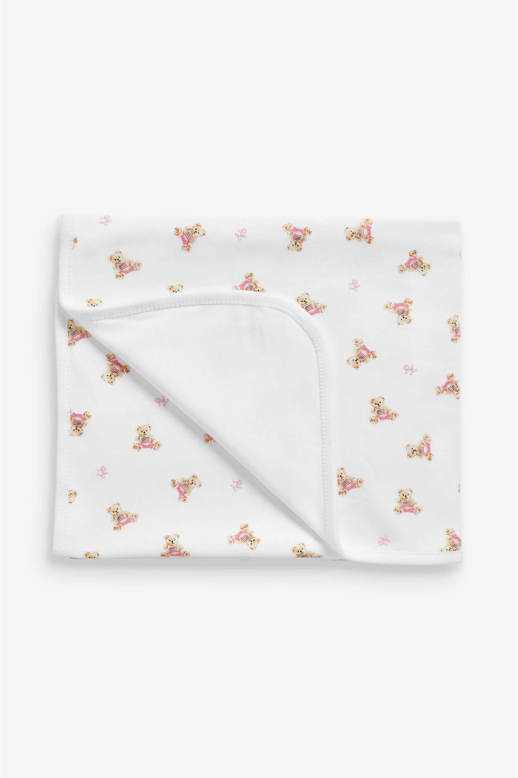 Buy Polo Ralph Lauren Baby Pink Bears Baby Blanket from Next Luxembourg