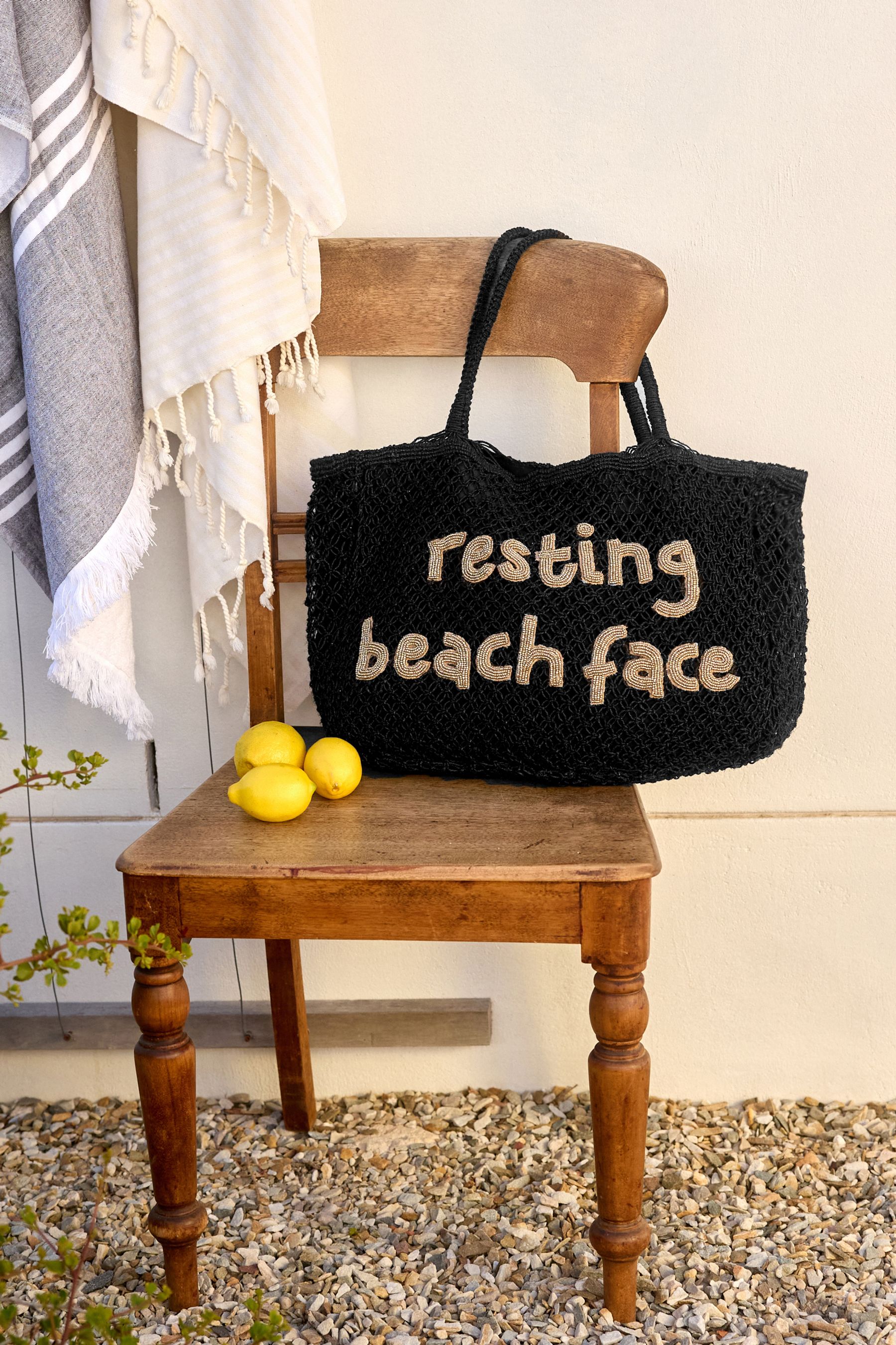 Resting beach face tote store