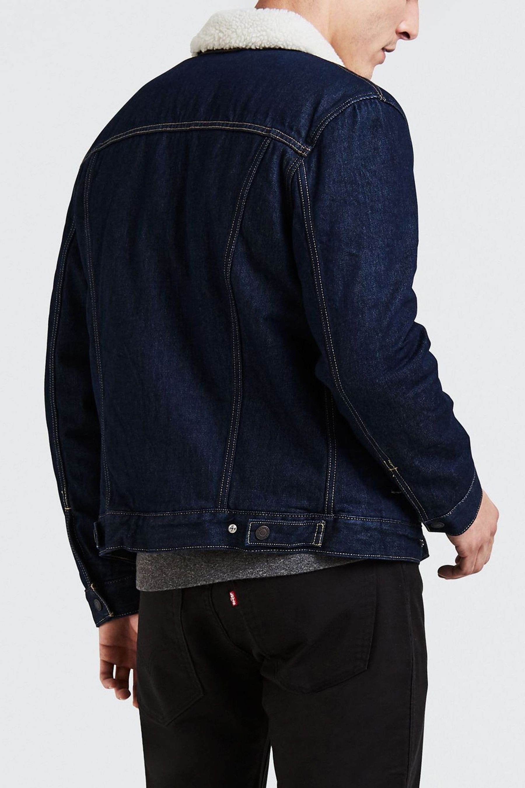 Buy Levi s Dark Wash Type III Sherpa Trucker Jacket from Next Luxembourg
