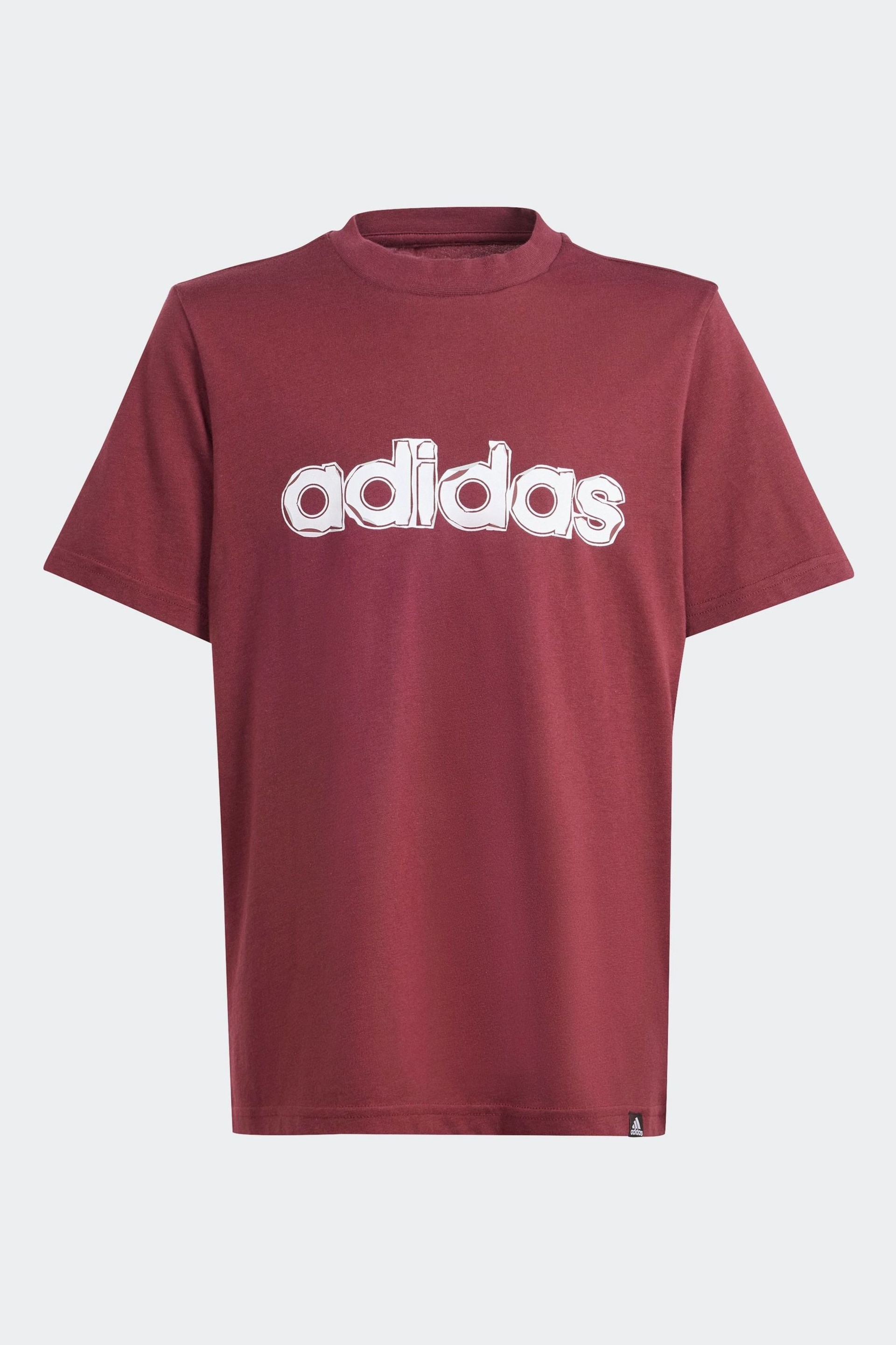 adidas Berry Red Sportswear Table Growth Graphic T-Shirt - Image 1 of 6