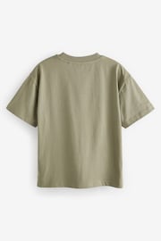 Khaki Green/Black Pocket Detail Relaxed Fit T-Shirt 3 Pack (3-16yrs) - Image 2 of 3