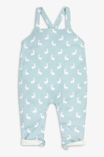 The Little Tailor Easter Bunny Print Baby Jersey Dungaree