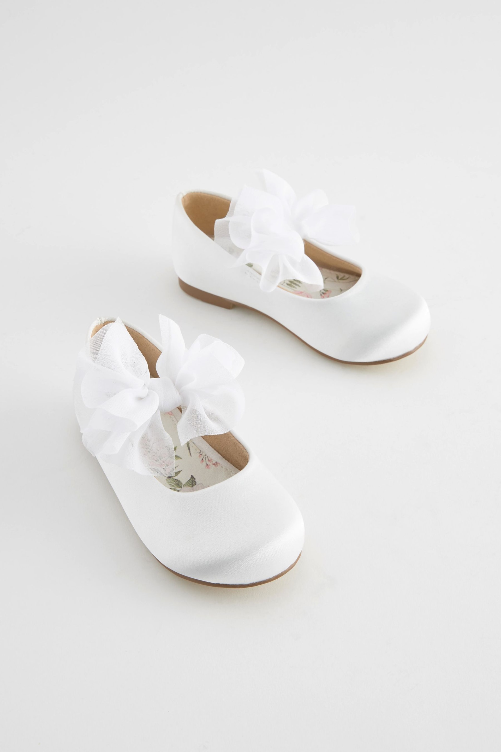 White Standard Fit (F) Mary Jane Bow Occasion Shoes - Image 1 of 5