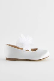 White Standard Fit (F) Mary Jane Bridesmaid Bow Occasion Shoes - Image 2 of 5
