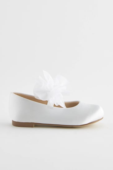 White Standard Fit (F) Bridesmaid Bow Mary Jane Occasion Shoes