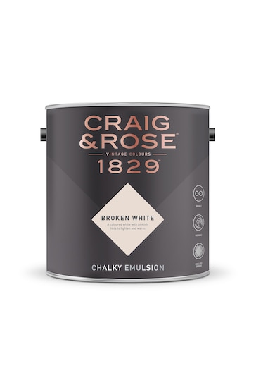 Craig & Rose White Chalky Emulsion Broken White 2.5Lt Paint