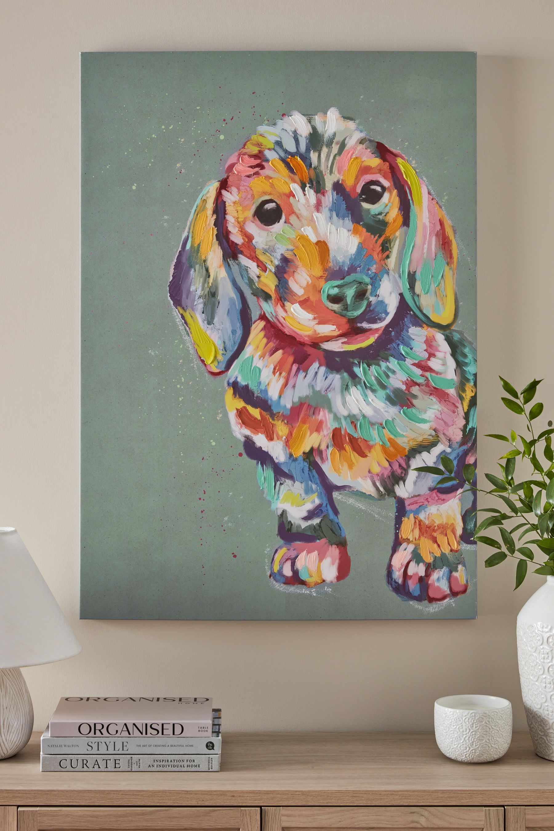 Buy Blue Sausage Dog Canvas Wall Art from the Next UK online shop