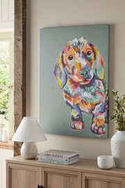 Blue Sausage Dog Canvas Wall Art - Image 2 of 5