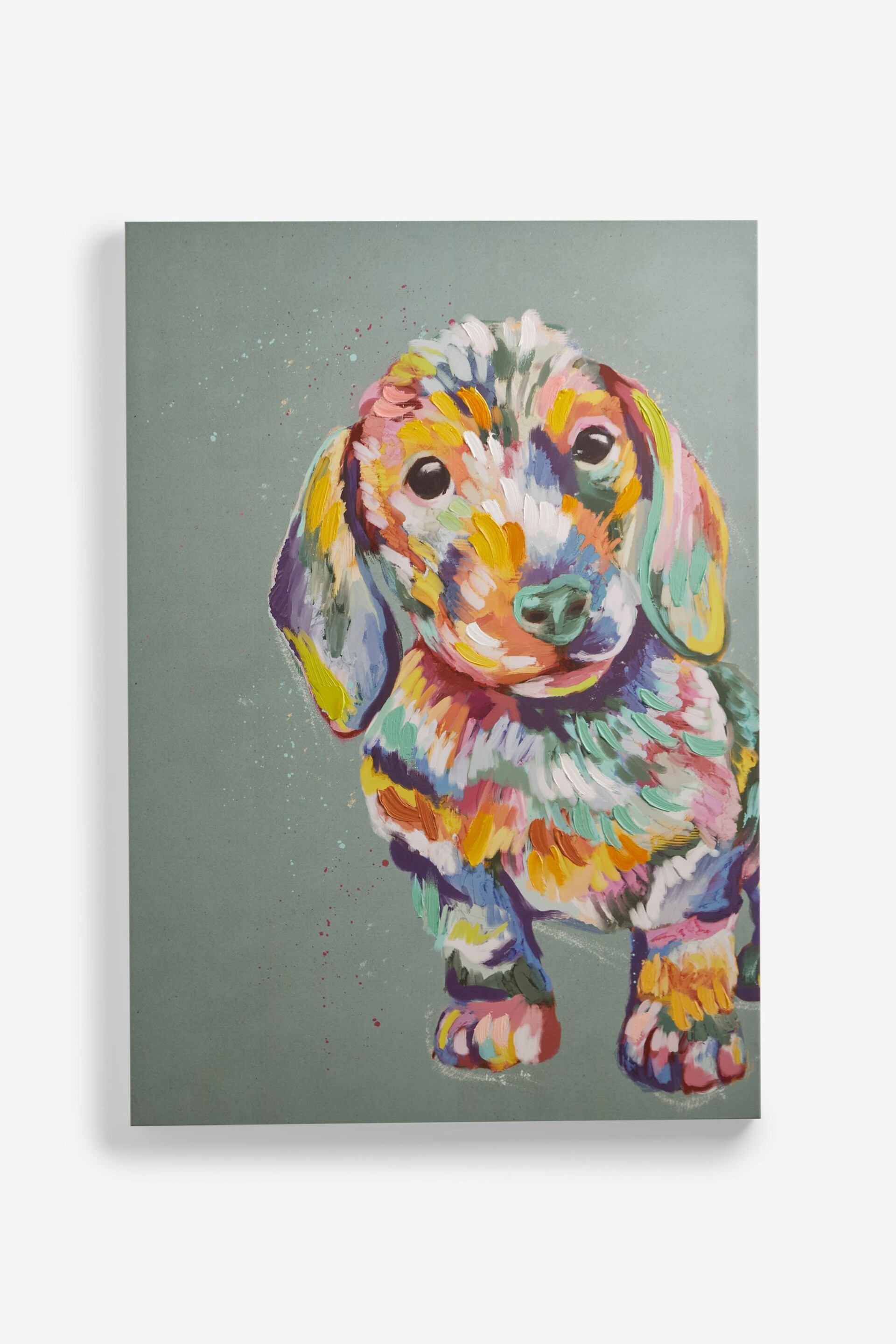 Blue Sausage Dog Canvas Wall Art - Image 4 of 5