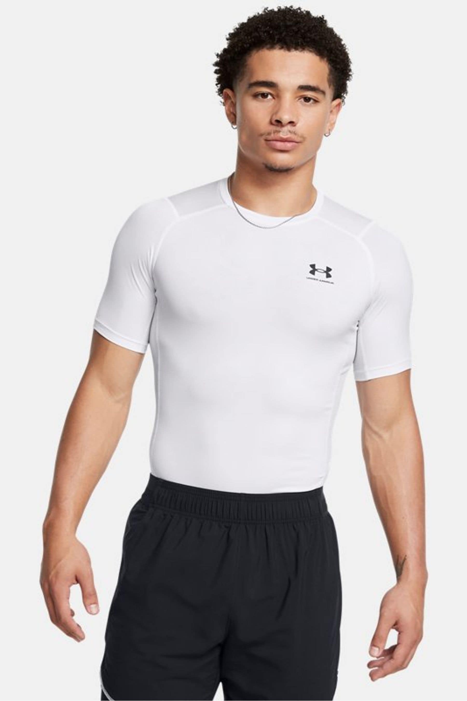 Buy Under Armour White Black HeatGear Base Layer T Shirt from the Next UK online shop
