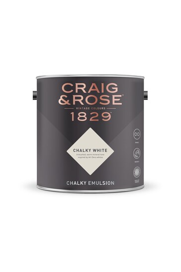 Craig & Rose White Chalky Emulsion Chalky White 2.5Lt Paint