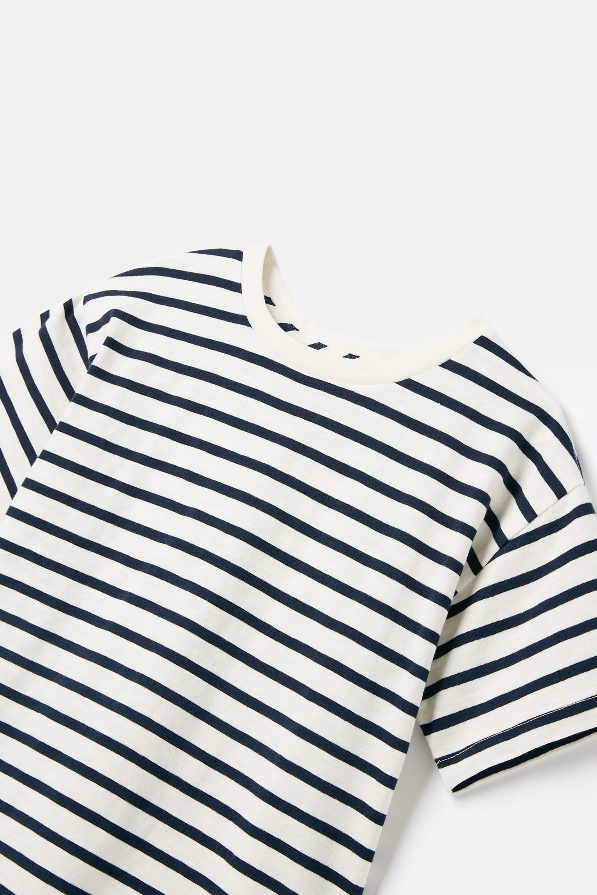 Joules Laundered Stripe Cream & Navy Short Sleeve Stripe T-Shirt - Image 3 of 5