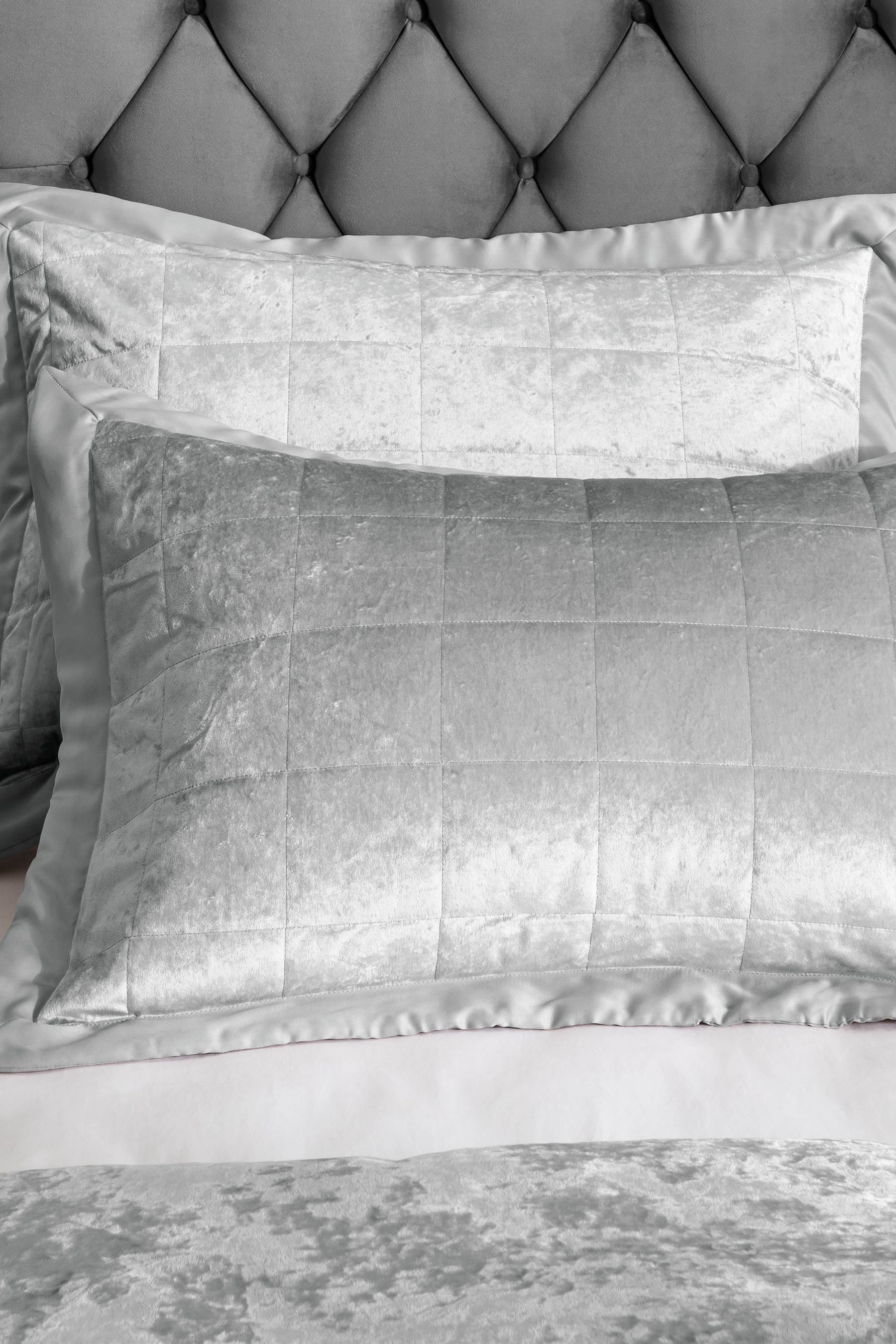 Buy Catherine Lansfield Set of 2 Silver Crushed Velvet Pillowshams from the Next UK online shop