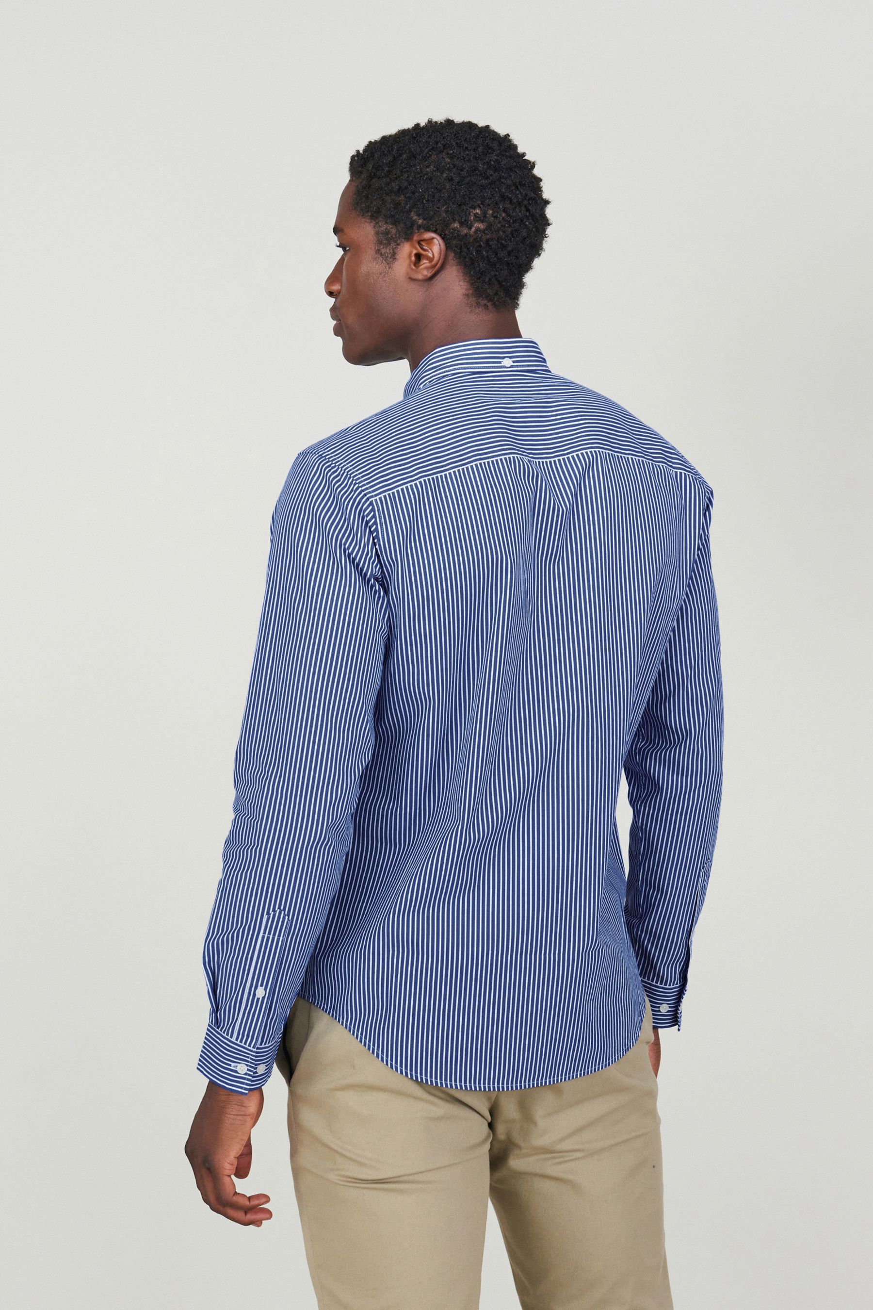 Buy Navy White 100 Cotton Stripe Long Sleeve Shirt from Next Pakistan