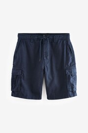 Navy Cotton Linen Cargo Shorts - Image 7 of 10