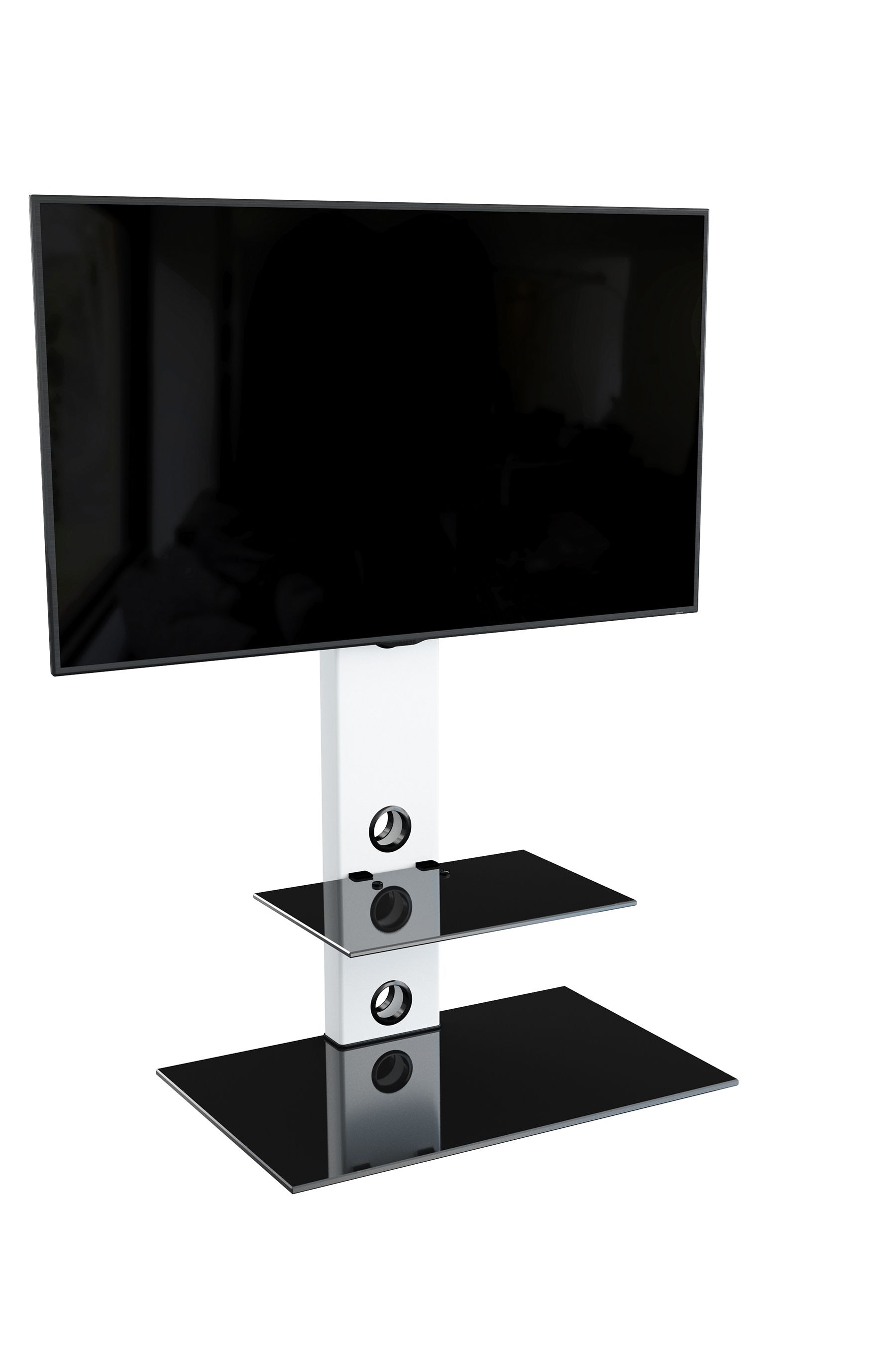 Pedestal tv cheap stand white