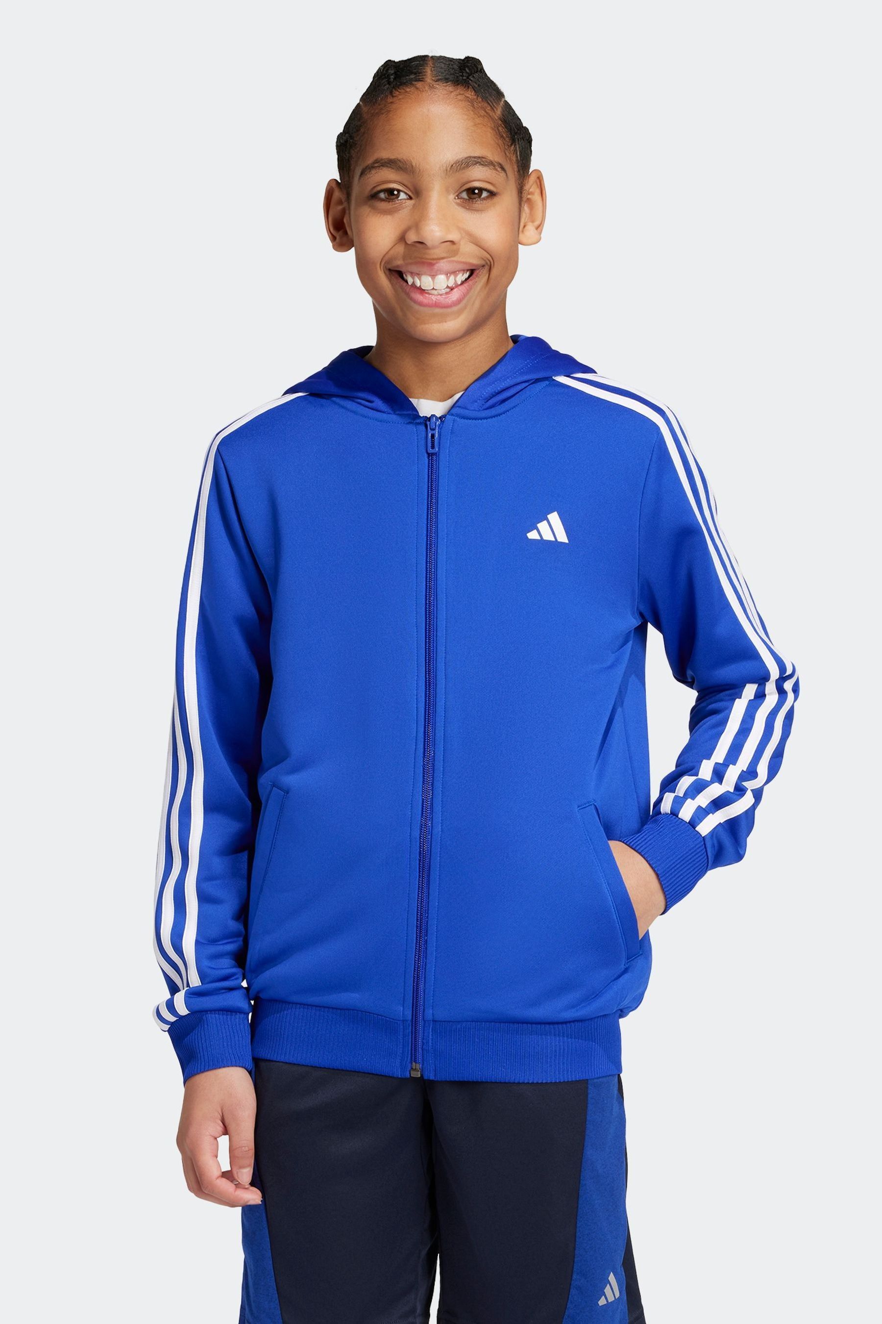 Buy adidas Cornflower Blue Train Essentials AEROREADY 3 Stripes Regular Fit Full Zip Jacket from Next Luxembourg