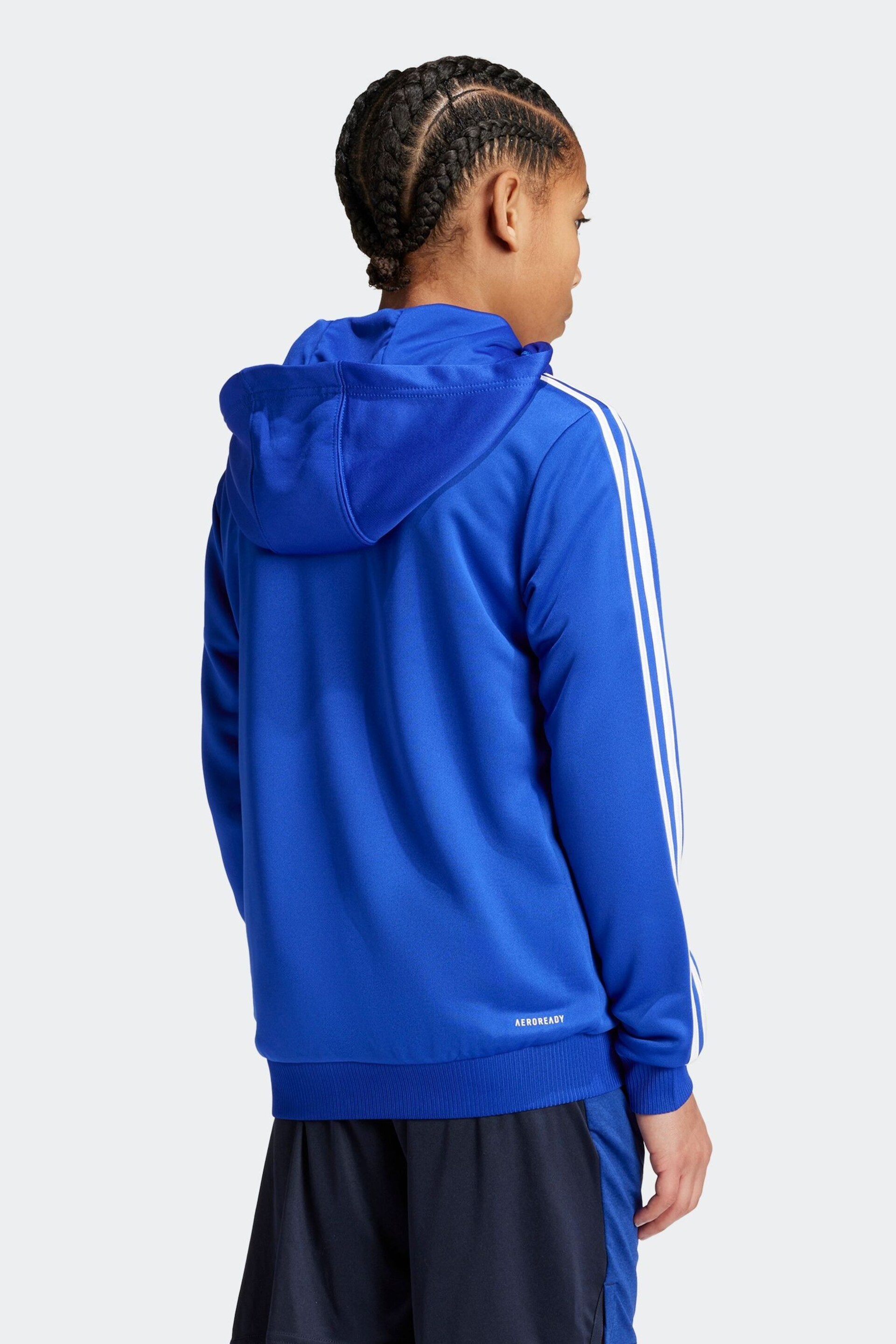 adidas Cornflower Blue Train Essentials AEROREADY 3-Stripes Regular-Fit Full-Zip Jacket - Image 3 of 11