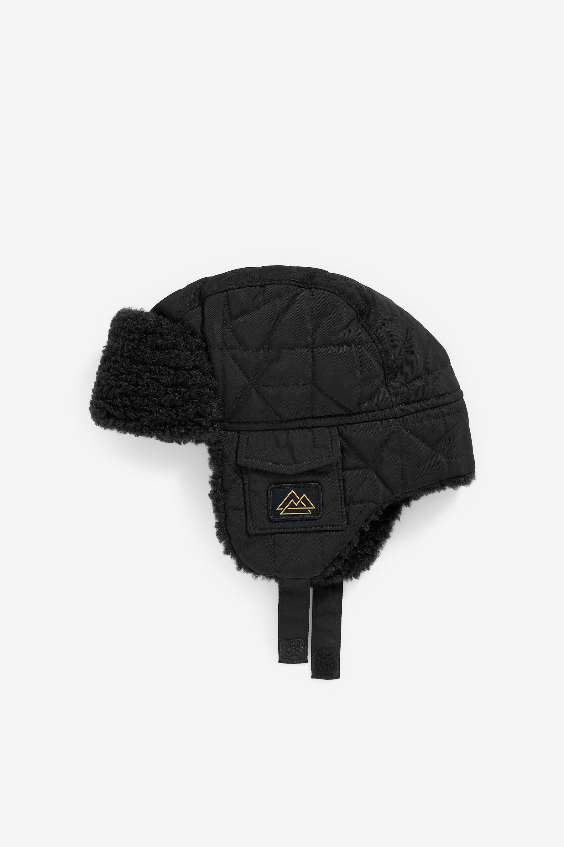 Black Quilted Trapper Hat 1 16yrs