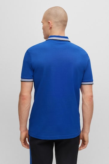 BOSS Bright Blue/Black Tipping Paddy Polo Shirt
