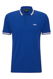 BOSS Bright Blue/Black Tipping Paddy Polo Shirt - Image 5 of 5