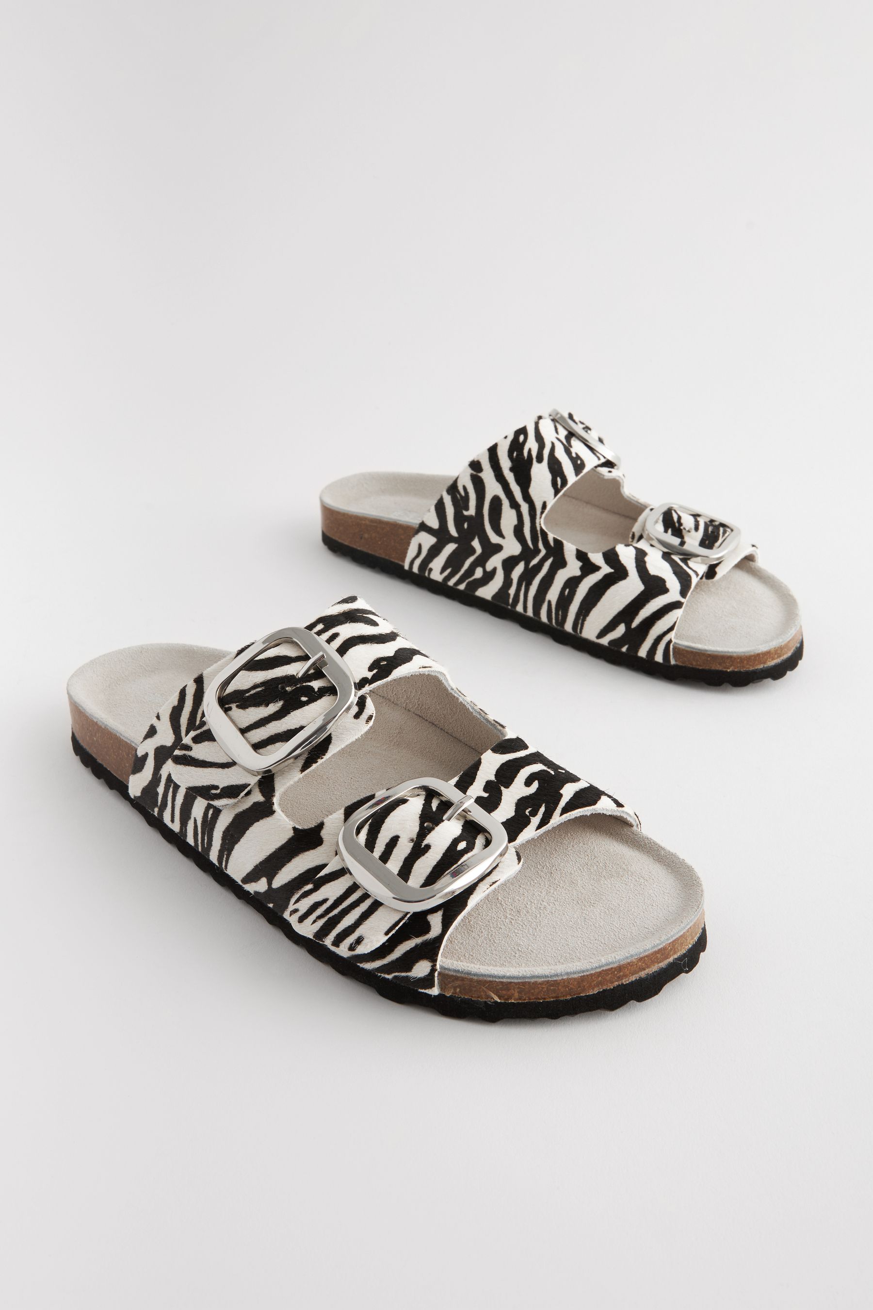 Double buckle strap footbed sandals clearance