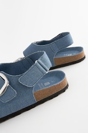 Denim Back Strap Leather Footbed Sandals - Image 5 of 7