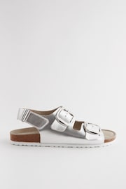 Silver Back Strap Leather Footbed Sandals - Image 5 of 8