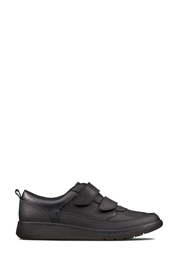 Clarks Black Multi Fit Leather Scape Flare Youth Shoes