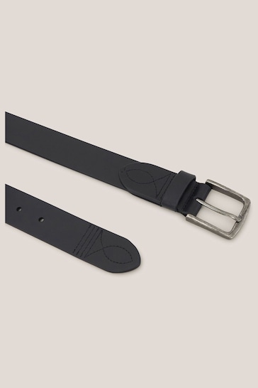 White Stuff Black Smart Leather Belt