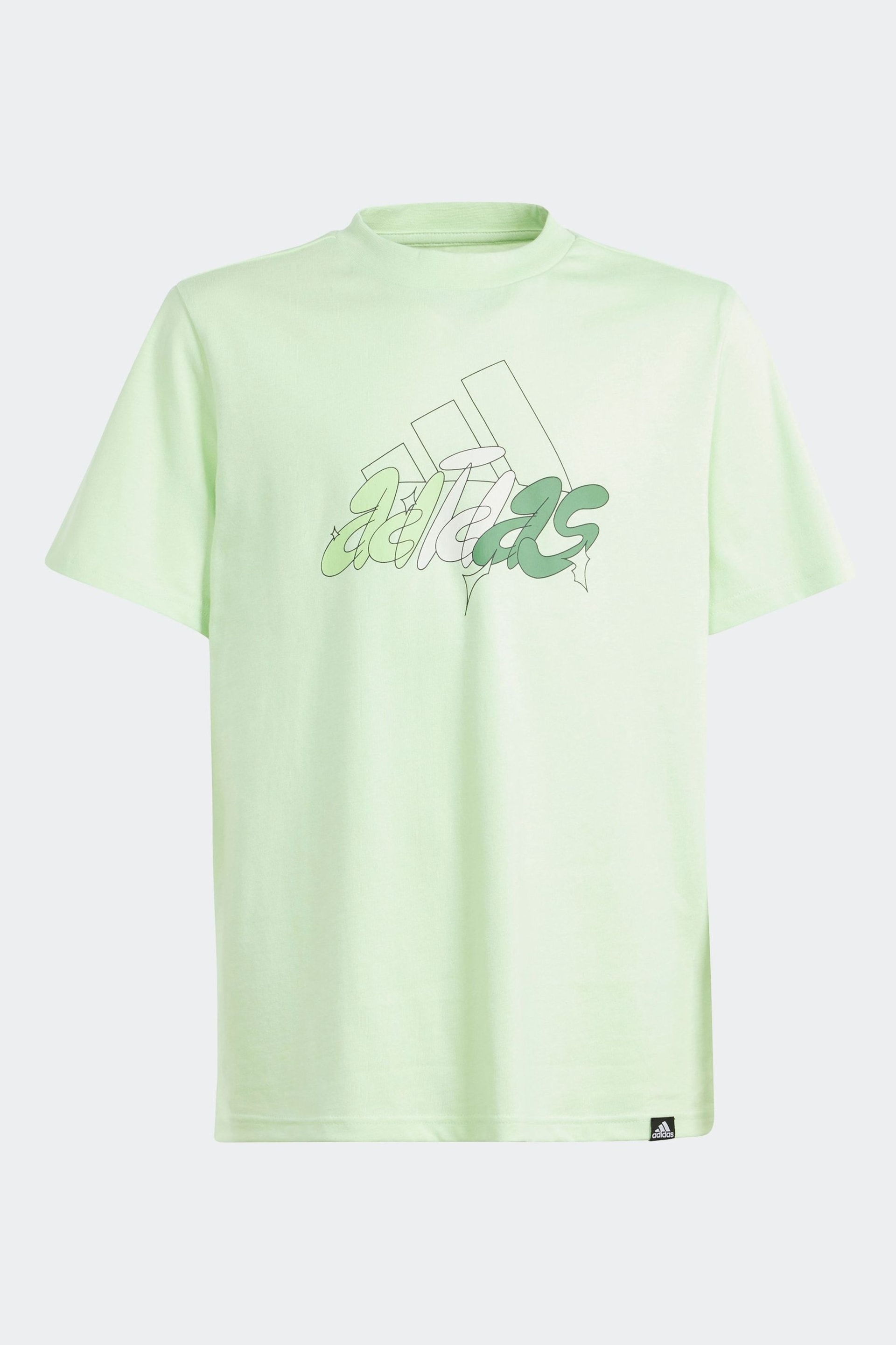 adidas Green Sportswear Table Illustrated Graphic T-Shirt - Image 1 of 5