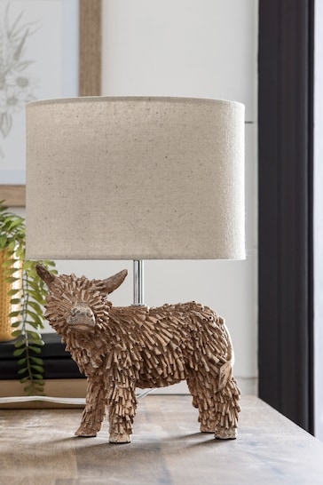 Natural Hamish The Highland Cow Table Lamp