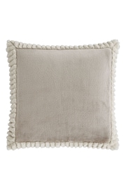 Catherine Lansfield Natural Velvet and Faux Fur Soft and Cosy Cushion - Image 1 of 3