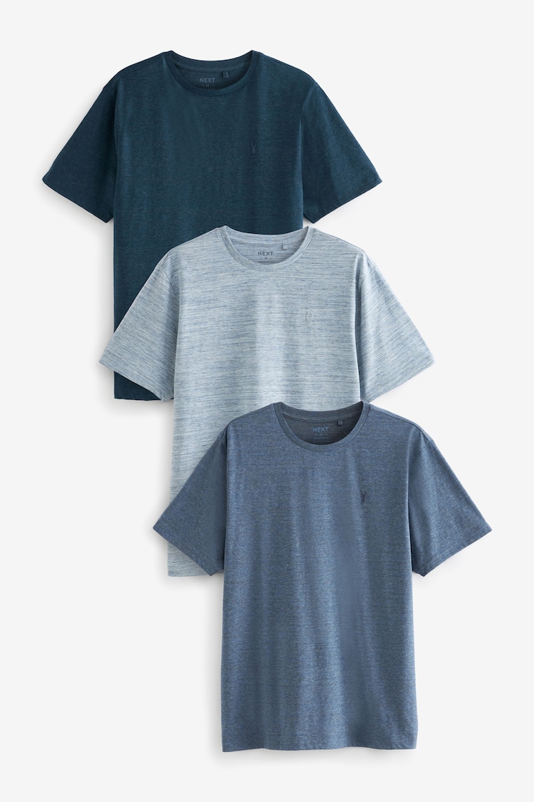 Blue/Navy Stag Marl T-Shirts 3 Pack - Image 9 of 14