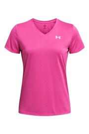 Under Armour Bright Pink V-Neck T-Shirt - Image 3 of 4