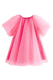 Fluro Pink Mesh Party Dress (3mths-8yrs) - Image 2 of 4