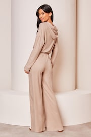 Lipsy Camel Super Soft Lounge Wide Leg Jogger - Image 3 of 4