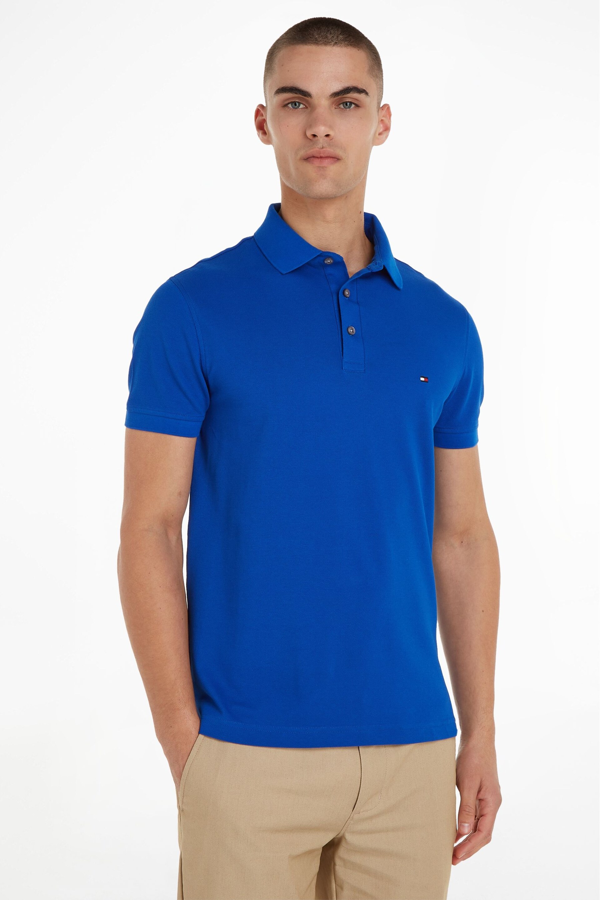 Tommy Hilfiger Slim Fit Blue Polo Shirt - Image 1 of 6