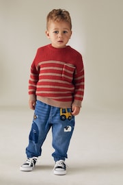 Mid Blue Farmyard Pull-On Cuffed Jeans (3mths-7yrs) - Image 2 of 8