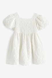 White Textured Party Dress (3mths-8yrs) - Image 3 of 5