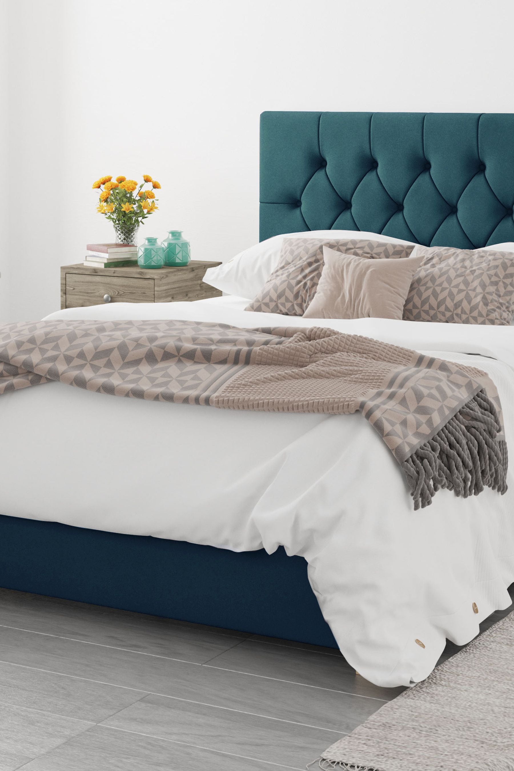 Buy Aspire Furniture Emerald Green Olivier Ottoman Bed from the